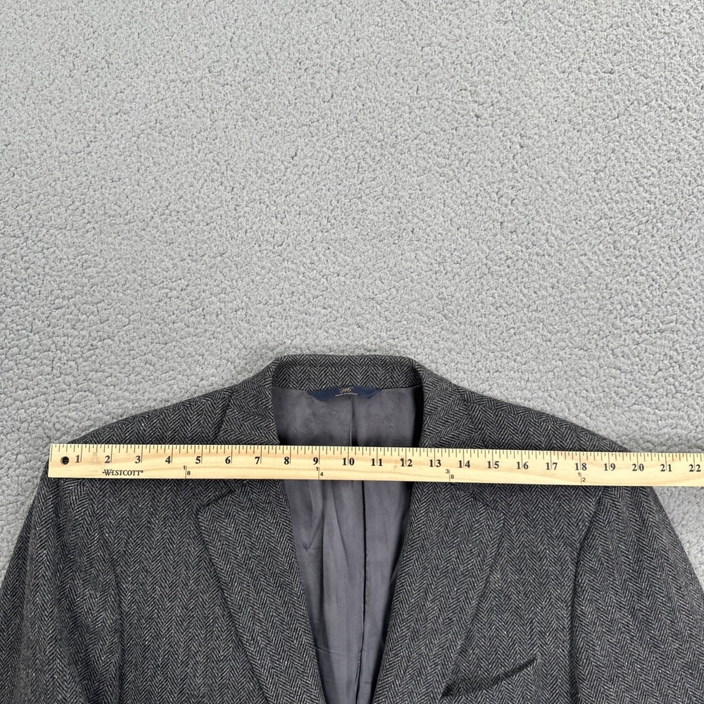 Brooks Brothers 346 Blazer Men 44R Grey Herringbone Tweed Wool Sport Coat - Picture 12 of 16
